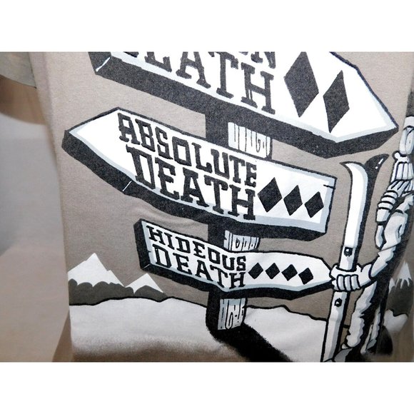 VTG 1996 CHANGES Scared Stiff Mens L Ski Death Skiing T Shirt Funny Graphic - Picture 7 of 12